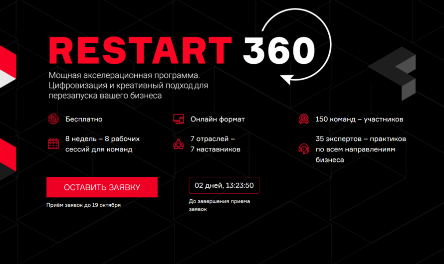 Онлайн-акселератор Restart 360 для перезапуска бизнеса