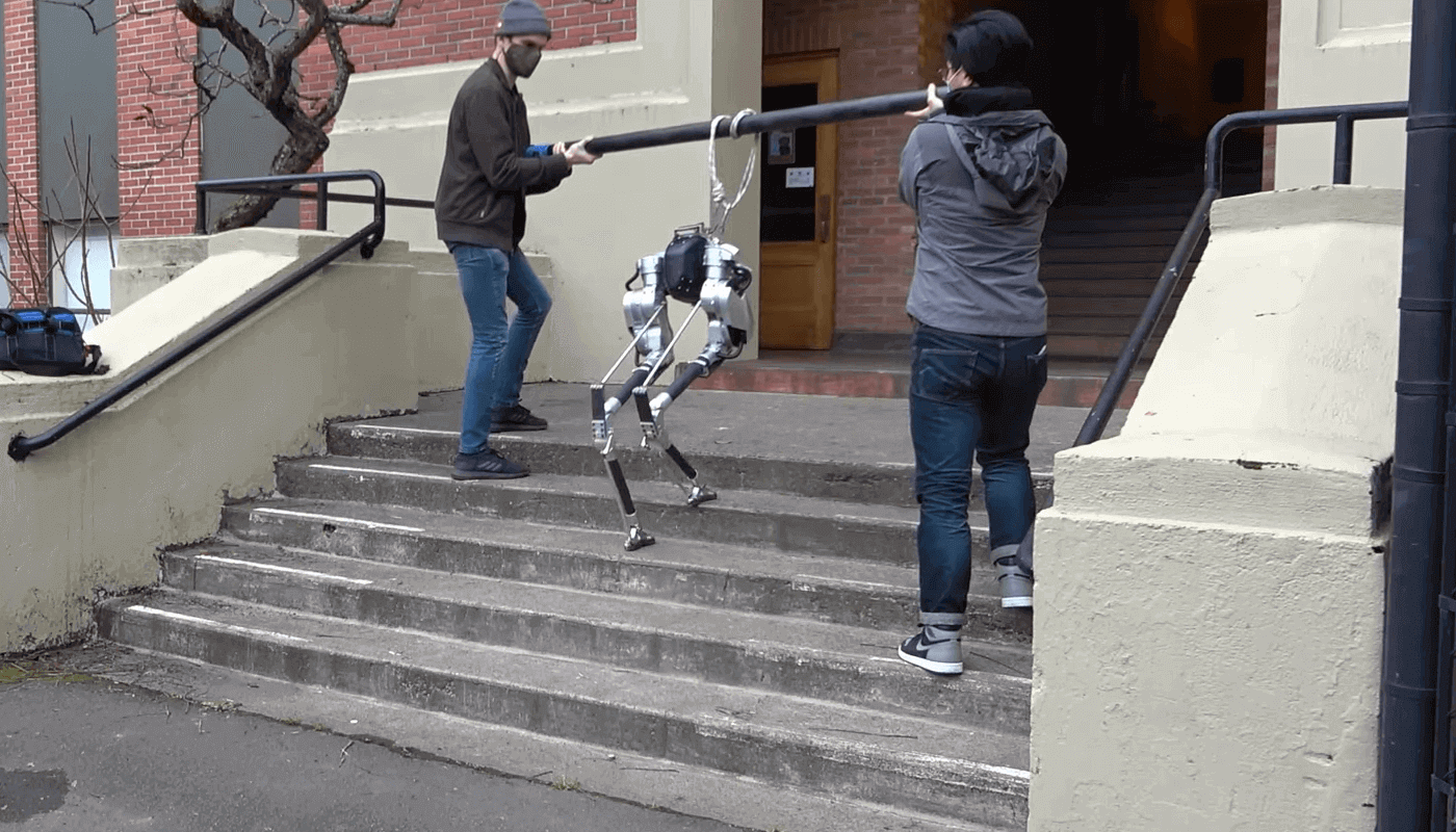 Слепого робота научили ходить по лестнице