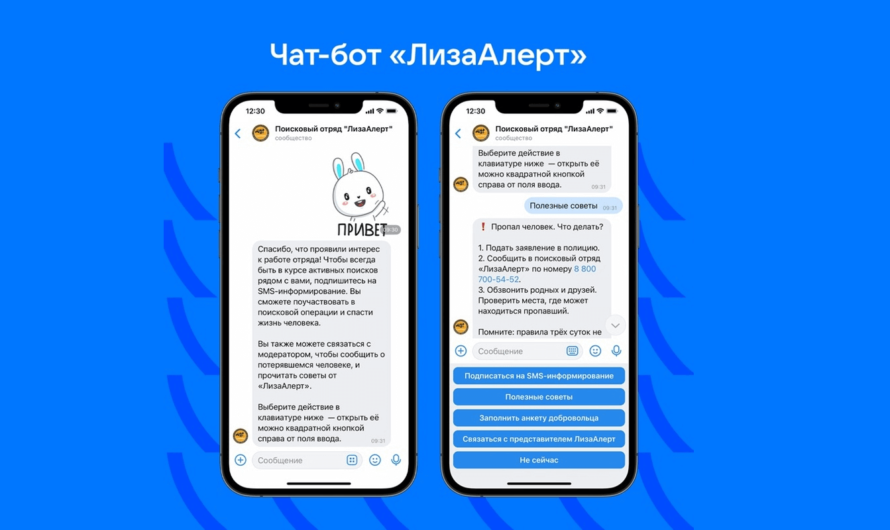 ВКонтакте создан чат-бот «ЛизаАлерт» для поиска людей и набора добровольцев