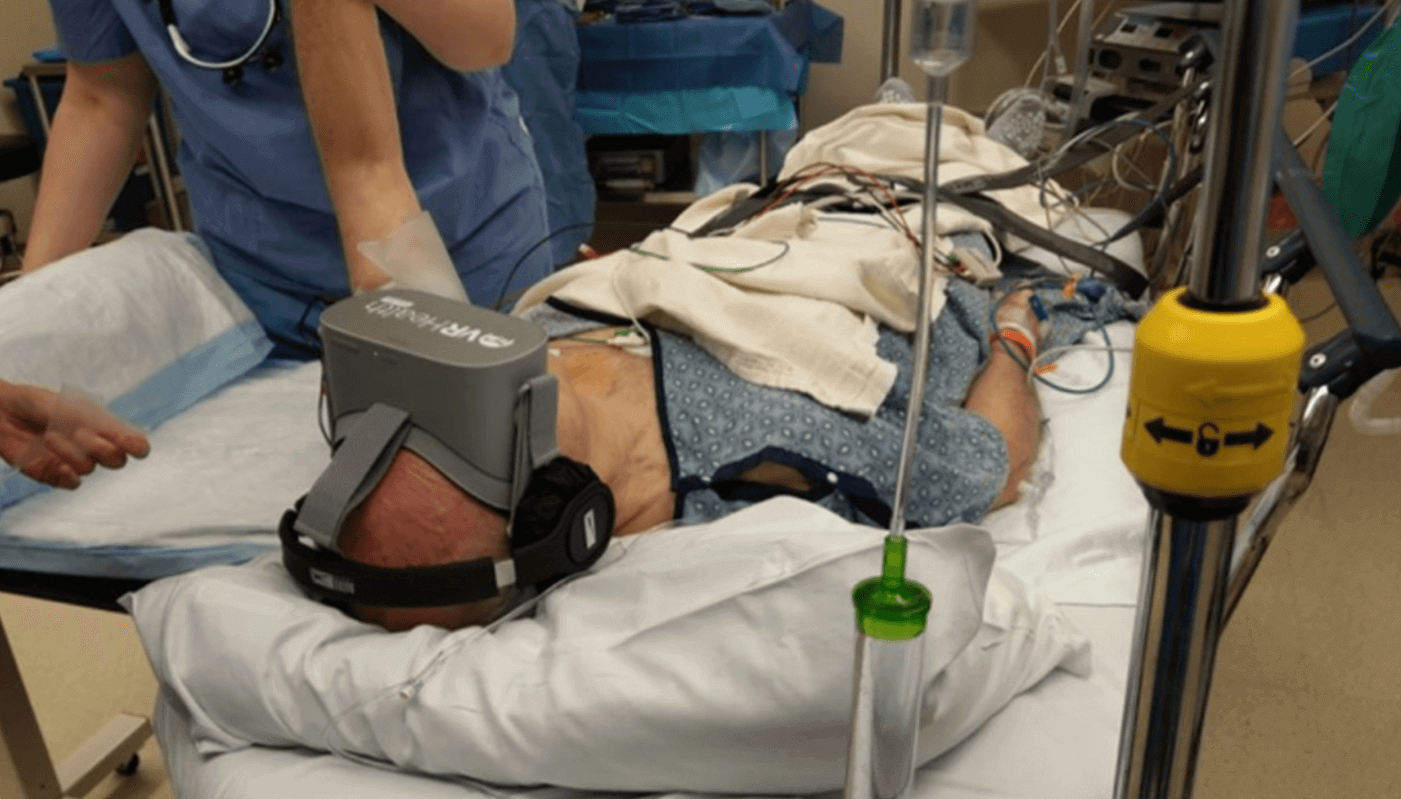 Virtual reality immersion compared anesthesia