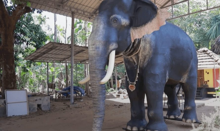 В индийском храме появился роботизированный слон